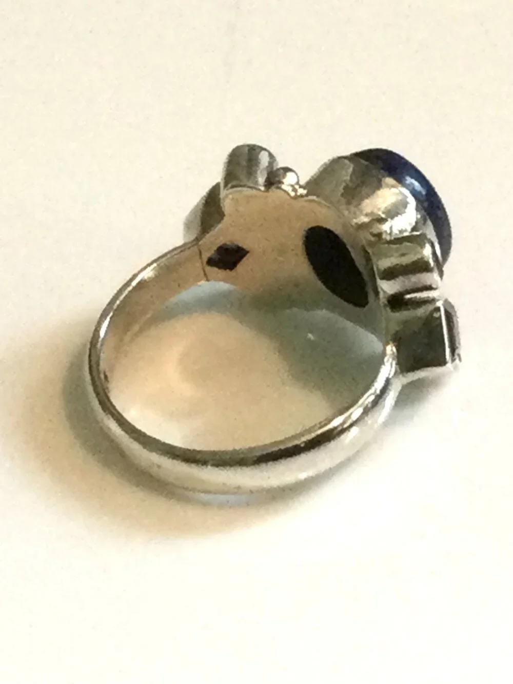 SLG 925 India Sterling Silver Lapis Amethyst Citrine Ring SZ 8